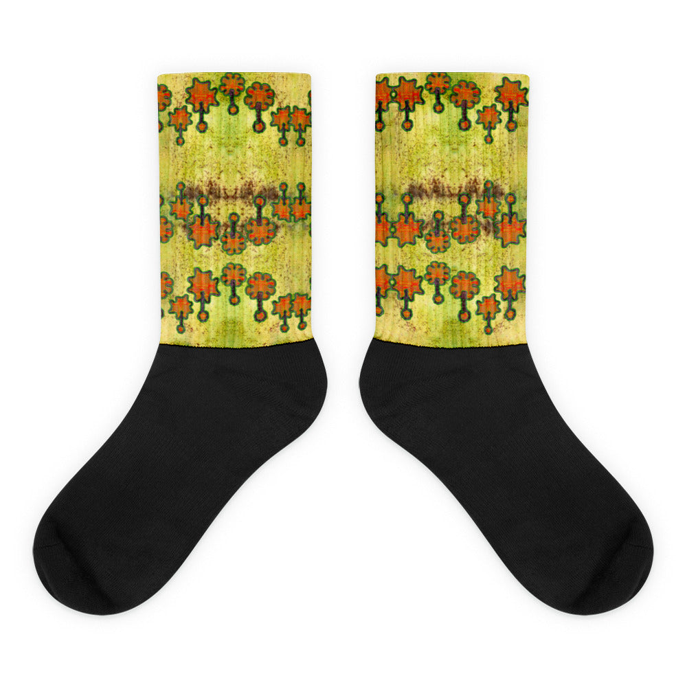 Socks (Unisex)(Grail Night Flower) RJSTH@Fabric#2 RJSTHW2021 RJS