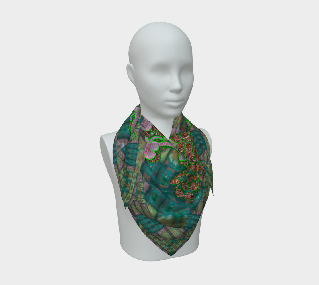 Silk Art Scarf (Vitta Serica Artis)(WindSong Flower) RJSTH@Fabric#4 RJSTHS2026 RJS