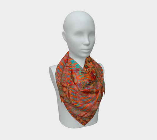 Silk Art Scarf (Vitta Serica Artis)(WindSong Flower) RJSTH@Fabric#12 RJSTHS2026 RJS