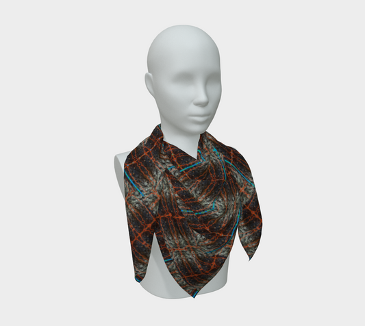 Silk Art Scarf (Vitta Serica Artis)(Rind#12 Tree Link Blue Logo) RJSTH@Fabric#12 RJSTHW2026 RJS