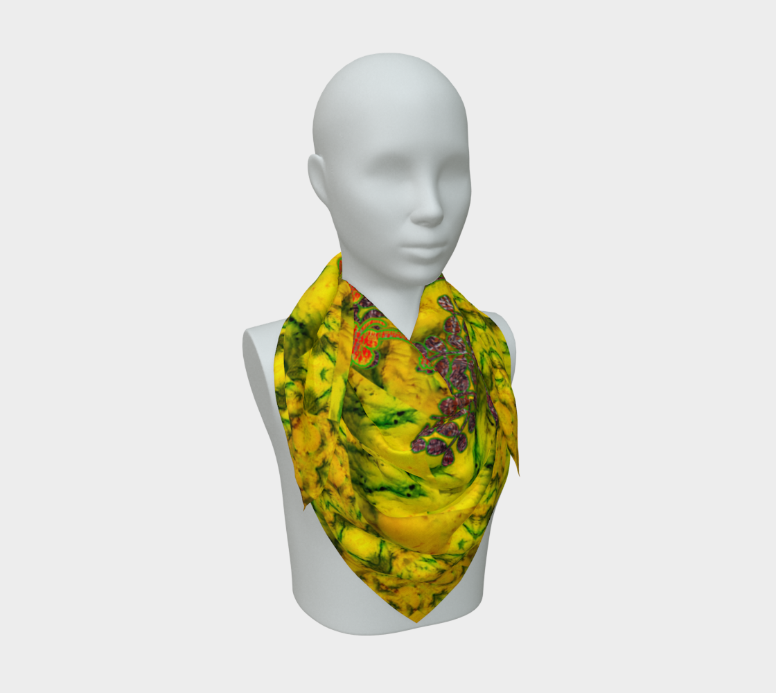 Silk Art Scarf (Vitta Serica Artis)(WindSong Flower) RJSTH@Fabric#1 RJSTHS2026 RJS