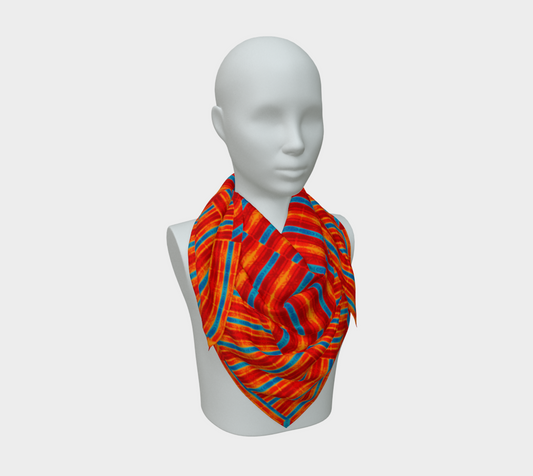 Silk Art Scarf (Vitta Serica Artis)(Rind Links Blue Logo) RJSTH@Fabric#12 RJSTHW2026 RJS