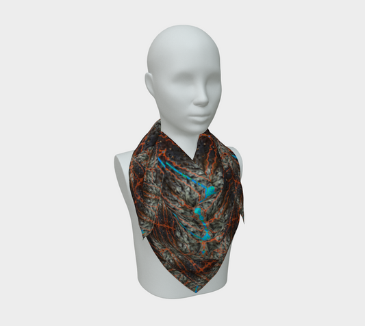 Silk Art Scarf (Vitta Serica Artis)(Rind#12 Tree Link Blue Logo) RJSTH@Fabric#12 RJSTHW2026 RJS
