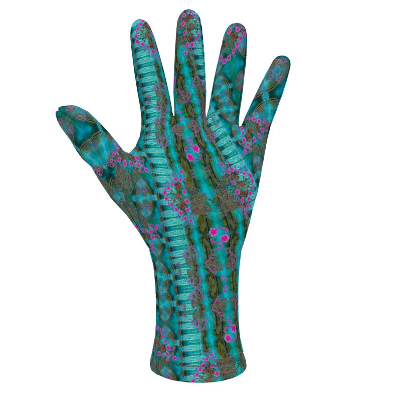 Fleece Gloves (Unisex)(WindSong Flower) RJSTH@Fabric#8 RJSTHS2021 RJS