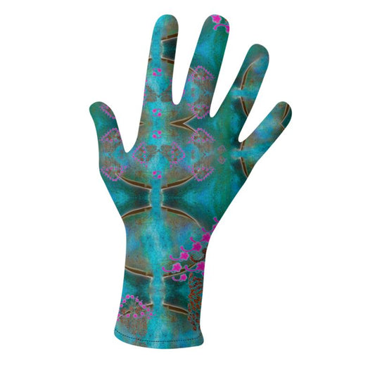 Lycra Gloves 2 Pair (Unisex)(WindSong Flower) RJSTH@Fabric#8 RJSTHS2023 RJS