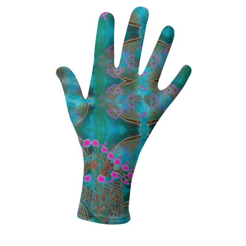 Lycra Gloves (Unisex)(WindSong Flower) RJSTH@Fabric#8 RJSTHS2023 RJS