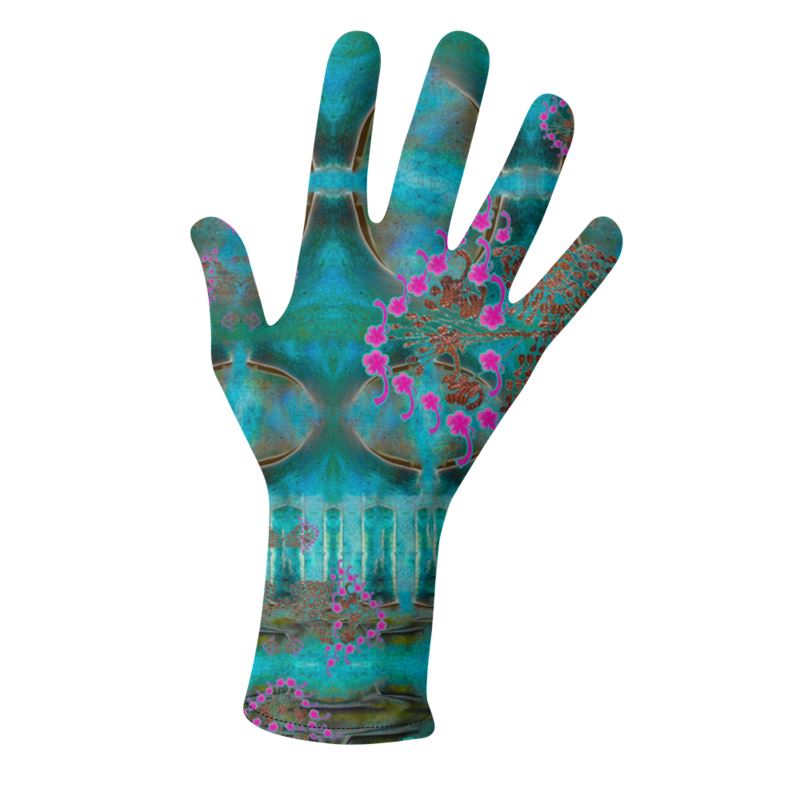 Lycra Gloves (Unisex)(WindSong Flower) RJSTH@Fabric#8 RJSTHS2023 RJS