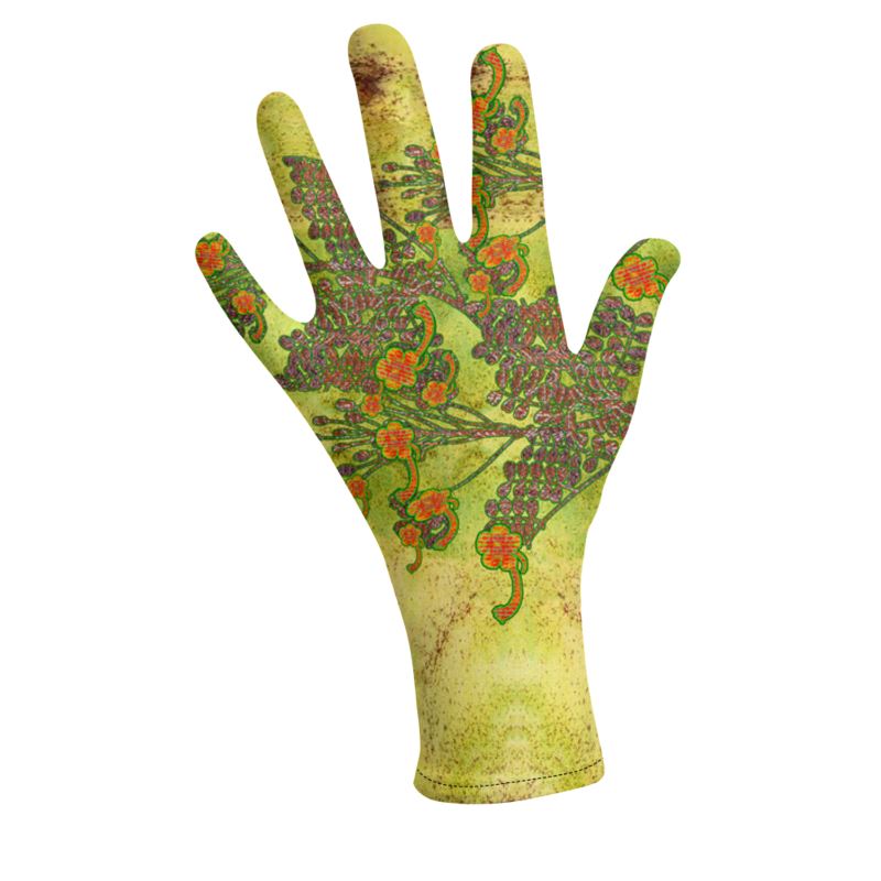 Lycra Gloves (Unisex)(WindSong Flower) RJSTH@Fabric#2 RJSTHS2023 RJS