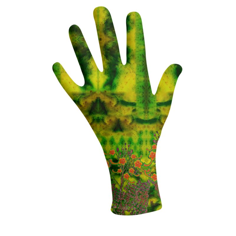 Lycra Gloves (Unisex)(WindSong Flower) RJSTH@Fabric#3 RJSTHS2023 RJS