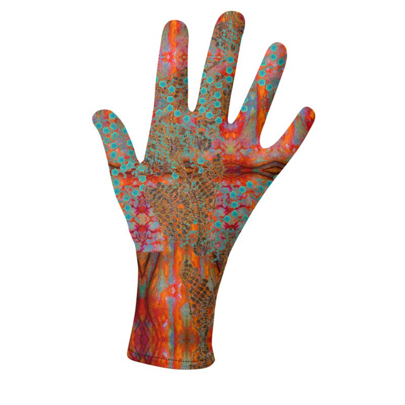 Lycra Gloves 2 Pair (Unisex)(WindSong Flower) RJSTH@Fabric#12 RJSTHS2023 RJS