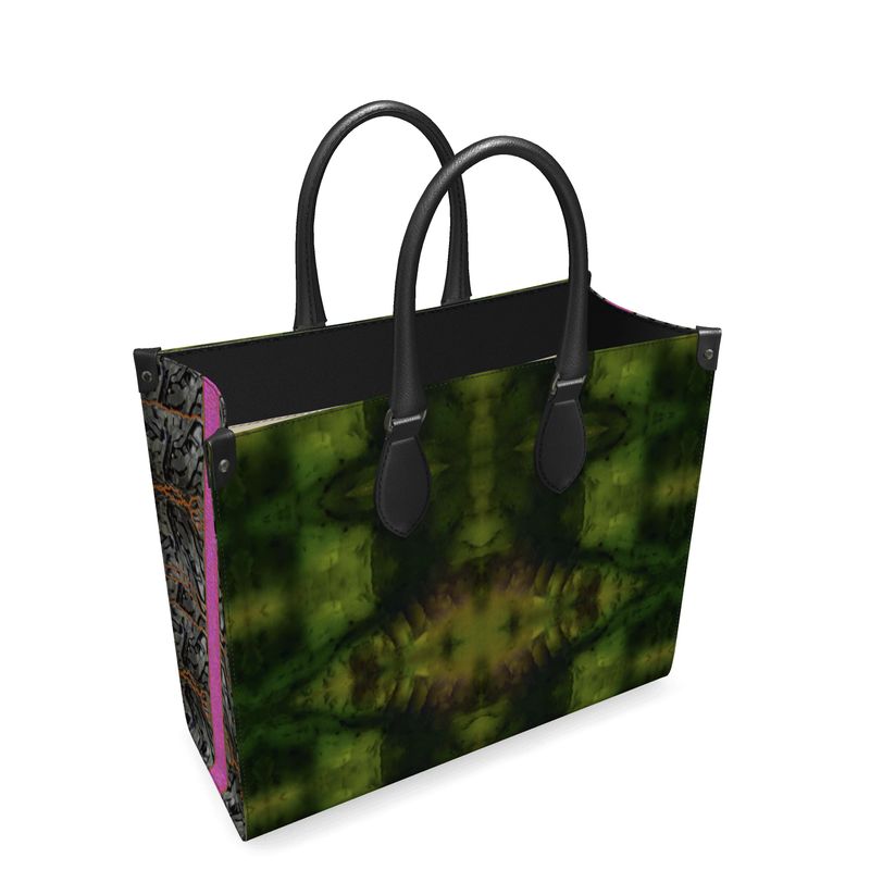 Leather Shoppers Bag (Tree Link Stripe) RJSTH@Fabric#7 RJSTHs2021 RJS