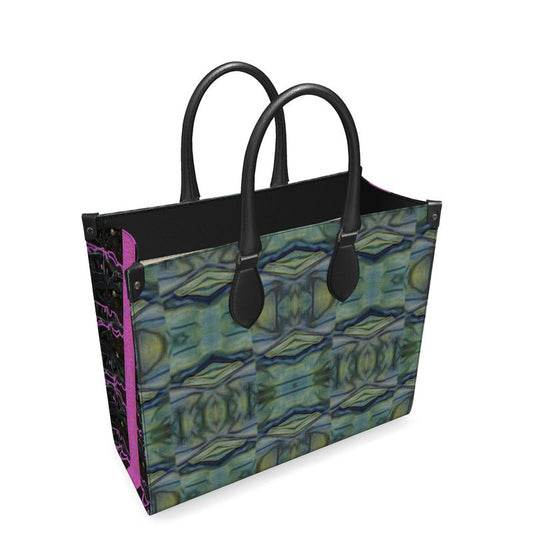 Leather Shoppers Bag (Tree Link Stripe) RJSTH@Fabric#9 RJSTHs2021 RJS