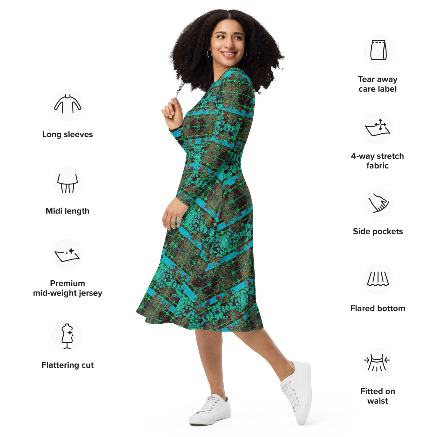 Robe midi à manches longues (Elle/Ils) (Tree Link WindSong Flower) RJSTH@Fabric#10 RJSTHS2022 RJS