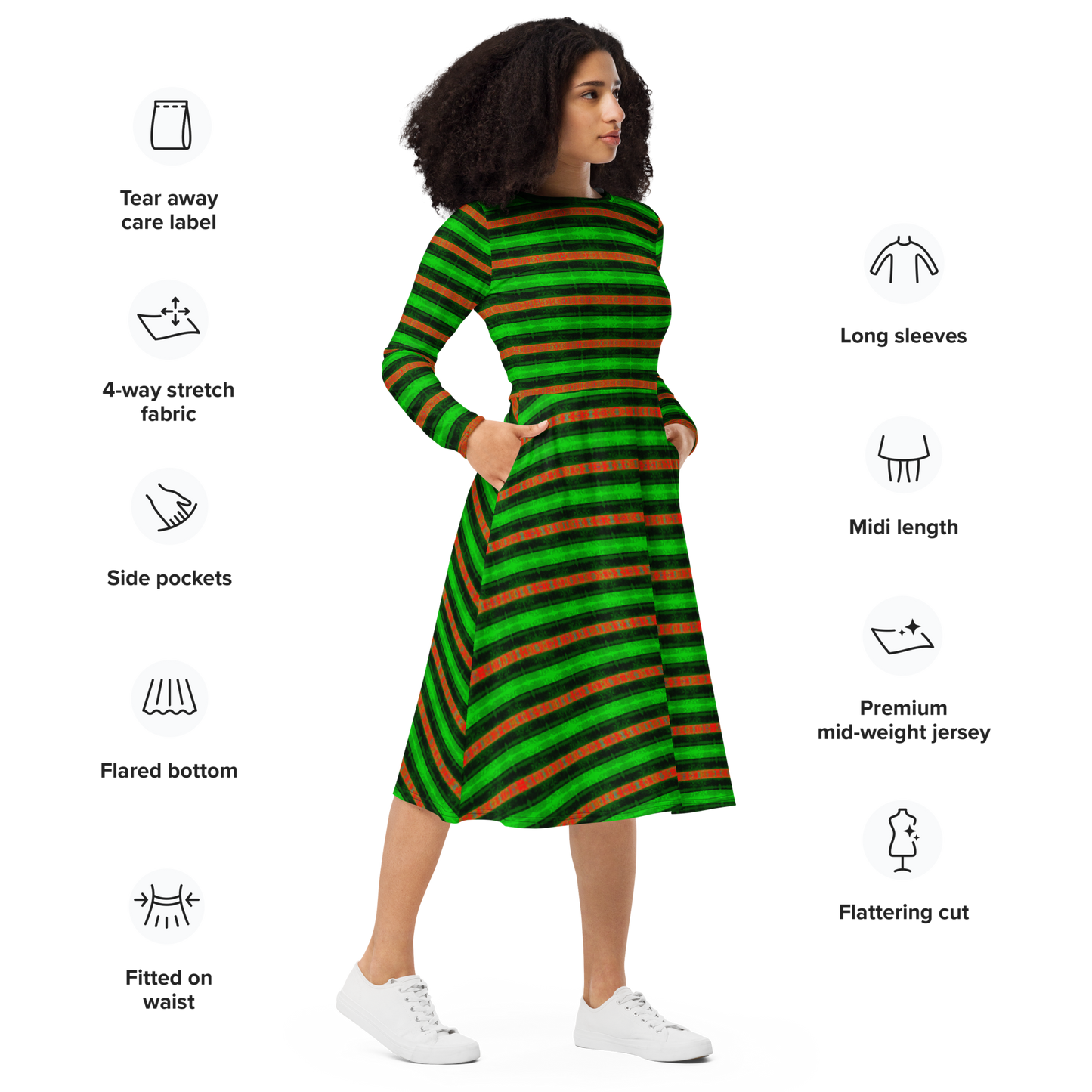 Long Sleeve Midi Dress (Her/Muliebris)(Rind#2 Rind Link) RJSTH@Fabric#2 RJTHS2022 RJS