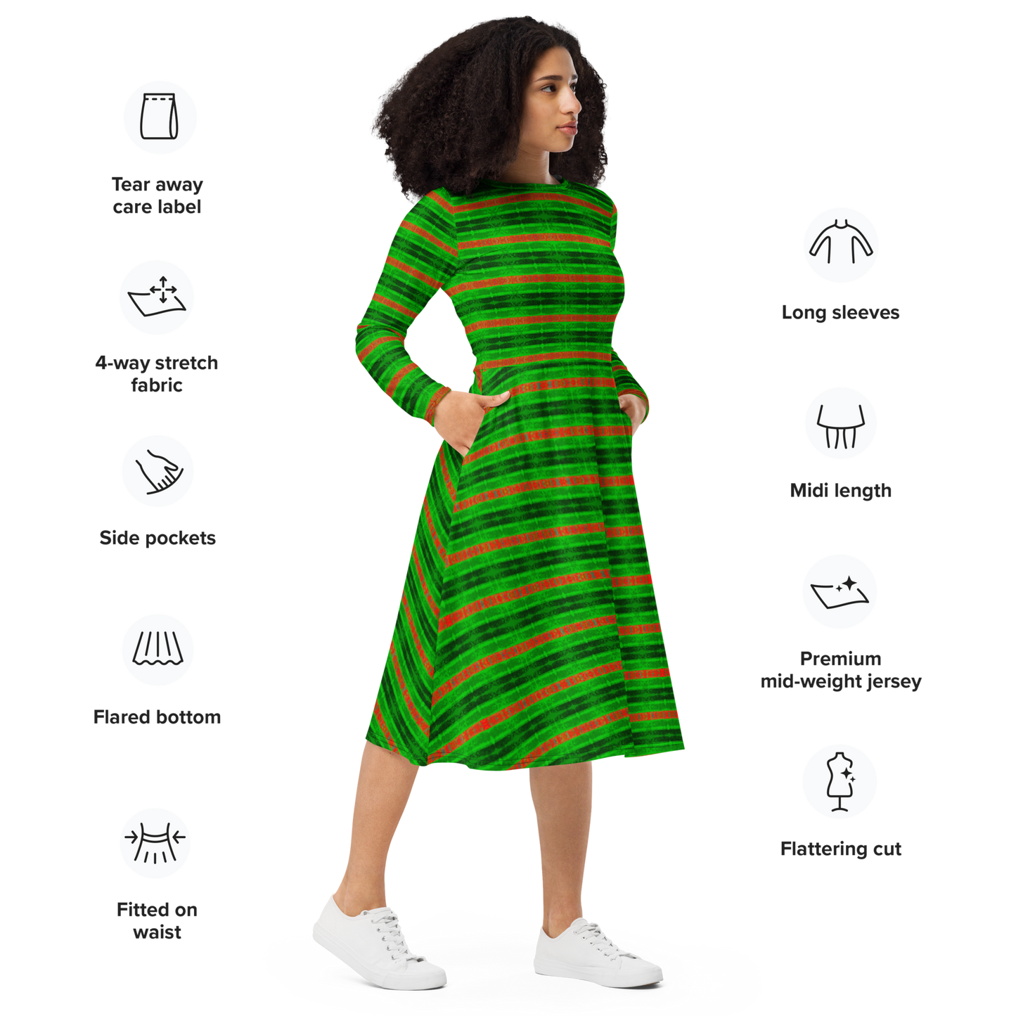 Long Sleeve Midi Dress (Her/Muliebris)(Rind#3 Rind Link Flip) RJSTH@Fabric#3 RJTHS2022 RJS