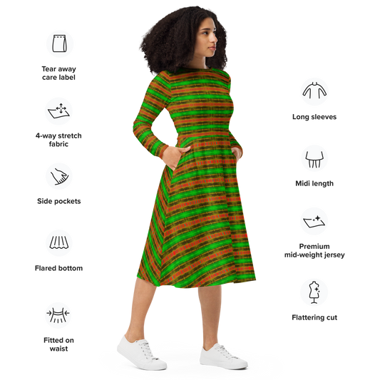 Long Sleeve Midi Dress (Her/Muliebris)(Rind#1 Rind Link) RJSTH@Fabric#1 RJTHS2022 RJS