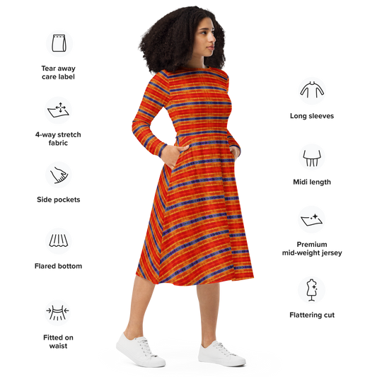 Robe midi à manches longues (Elle/Ils) (Rind#6 Rind Link Flip) RJSTH@Fabric#6 RJTHS2022 RJS