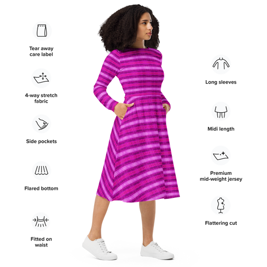 Long Sleeve Midi Dress (Her/Muliebris)(Rind#9 Rind Link) RJSTH@Fabric#9 RJTHS2022 RJS