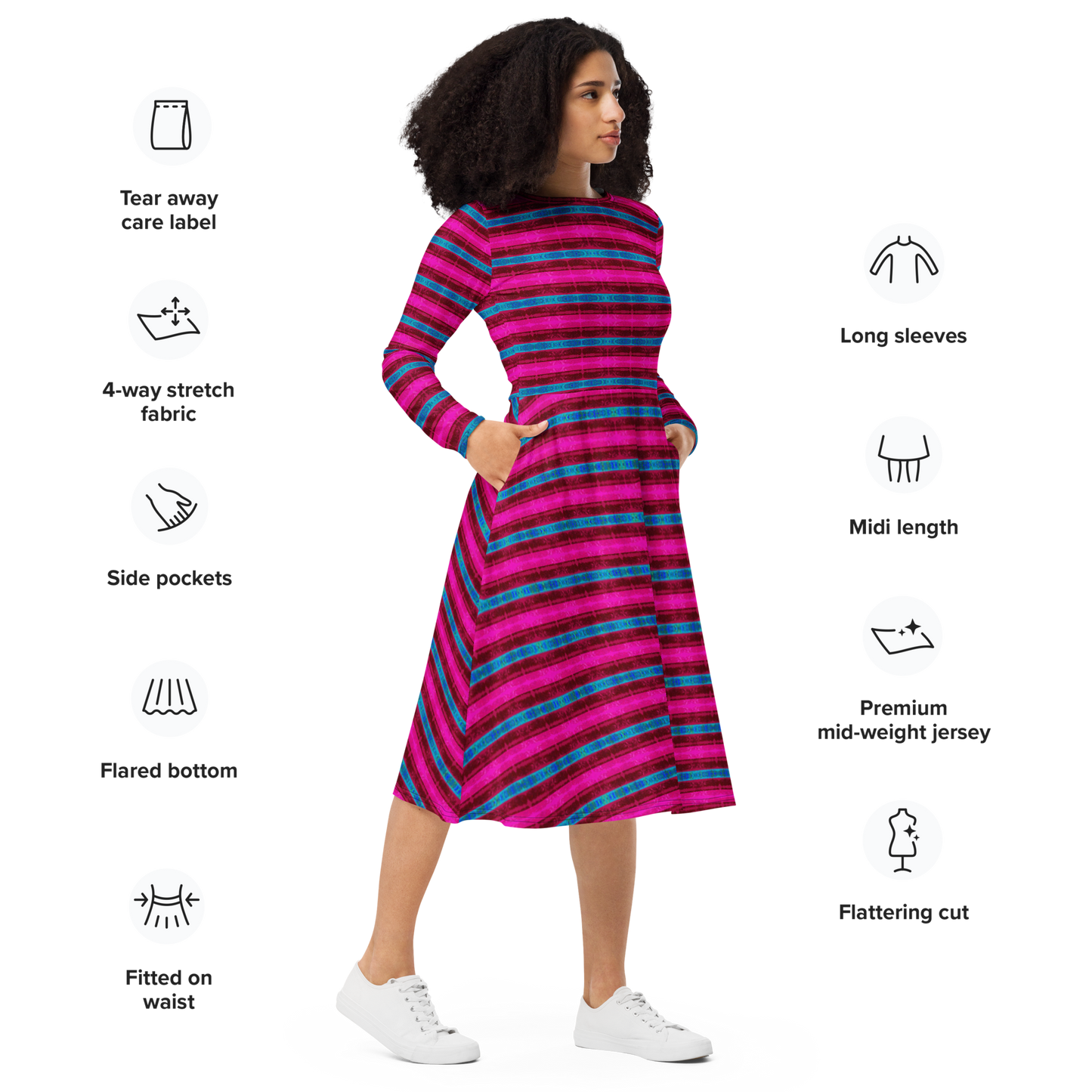 Long Sleeve Midi Dress (Her/Muliebris)(Rind#11 Rind Link) RJSTH@Fabric#11 RJTHS2022 RJS