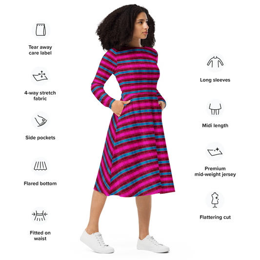 Long Sleeve Midi Dress (Her/Muliebris)(Rind#11 Rind Link) RJSTH@Fabric#11 RJTHS2022 RJS