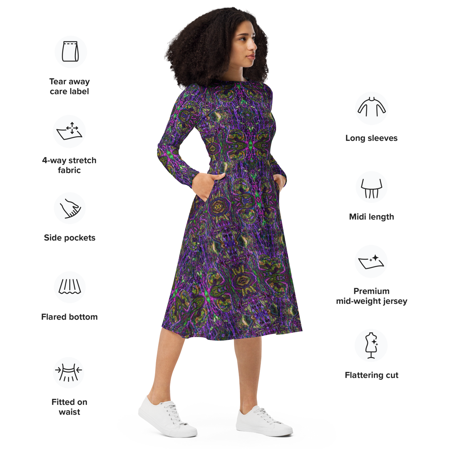 Long Sleeve Midi Dress (Her/Muliebris)(Pure Candy GNHV8.2.1 Purple Logo@Alchemic) RJSTHS2022 RJS