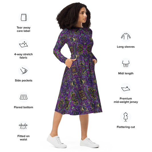 Long Sleeve Midi Dress (Her/Muliebris)(Pure Candy GNHV8.2.1 Purple Logo@Alchemic) RJSTHS2022 RJS