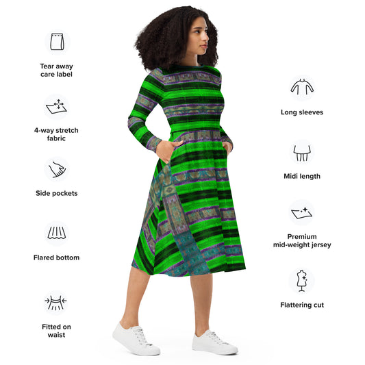 Long Sleeve Midi Dress (Her/They)(Rind#4 Rind Link) RJSTH@Fabric#4 RJSTHS2022 RJS