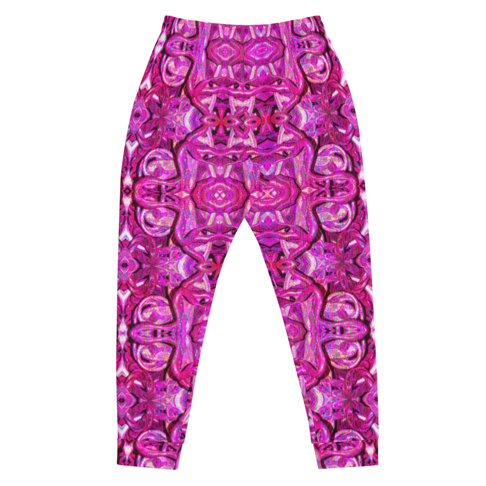 Hand Made, Print on Demand, Apparel & Accessories > Clothing > Activewear, Joggers, Sweatpants, River Jade Smithy, RJS, Travis Huffaker, RJSTH, 70% polyester, 27% cotton, 3% elastane, Slim fit, Cuffed legs, pockets, Elastic waistband, drawstring, Pure Candy Collection Pink, GNHV8.2.1, jewelled, pink, lilac, plum, grail proof, back