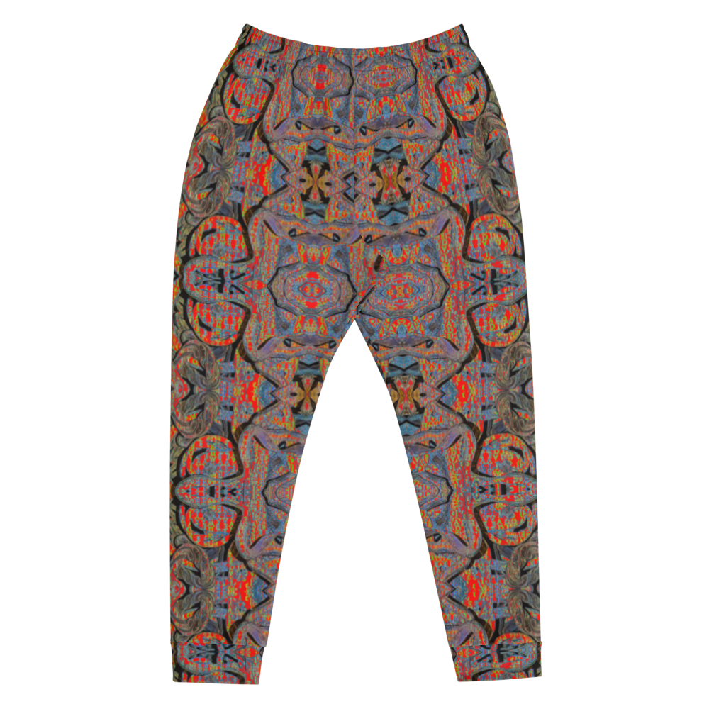Hand Made, Print on Demand, Apparel & Accessories > Clothing > Activewear, Joggers, Sweatpants, River Jade Smithy, RJS, Travis Huffaker, RJSTH, 70% polyester, 27% cotton, 3% elastane, Slim fit, Cuffed legs, pockets, Elastic waistband, drawstring, GNHV8.2.1, Pure Candy Logo Collection orange, purple, jeweled, copper, front