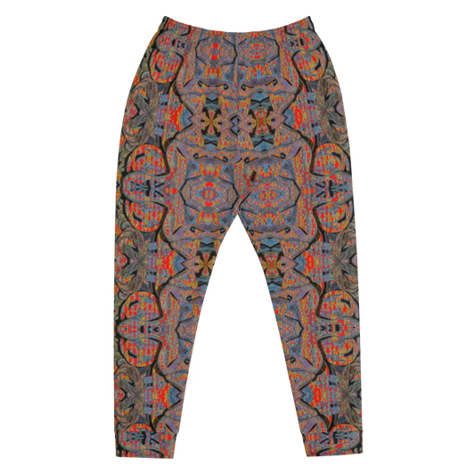 Hand Made, Print on Demand, Apparel & Accessories > Clothing > Activewear, Joggers, Sweatpants, River Jade Smithy, RJS, Travis Huffaker, RJSTH, 70% polyester, 27% cotton, 3% elastane, Slim fit, Cuffed legs, pockets, Elastic waistband, drawstring, GNHV8.2.1, Pure Candy Logo Collection orange, purple, jeweled, copper, front
