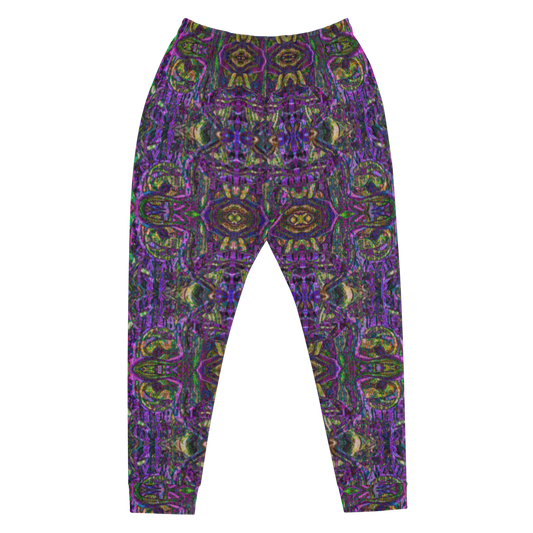 Hand Made, Print on Demand, Apparel & Accessories > Clothing > Activewear, Joggers, Sweatpants, River Jade Smithy, RJS, Travis Huffaker, RJSTH, 70% polyester, 27% cotton, 3% elastane, Slim fit, Cuffed legs, pockets, Elastic waistband, drawstring, Pure Candy Logo Collection Purple, GNHV8.2.1, Purple, jeweled, smith, art, front