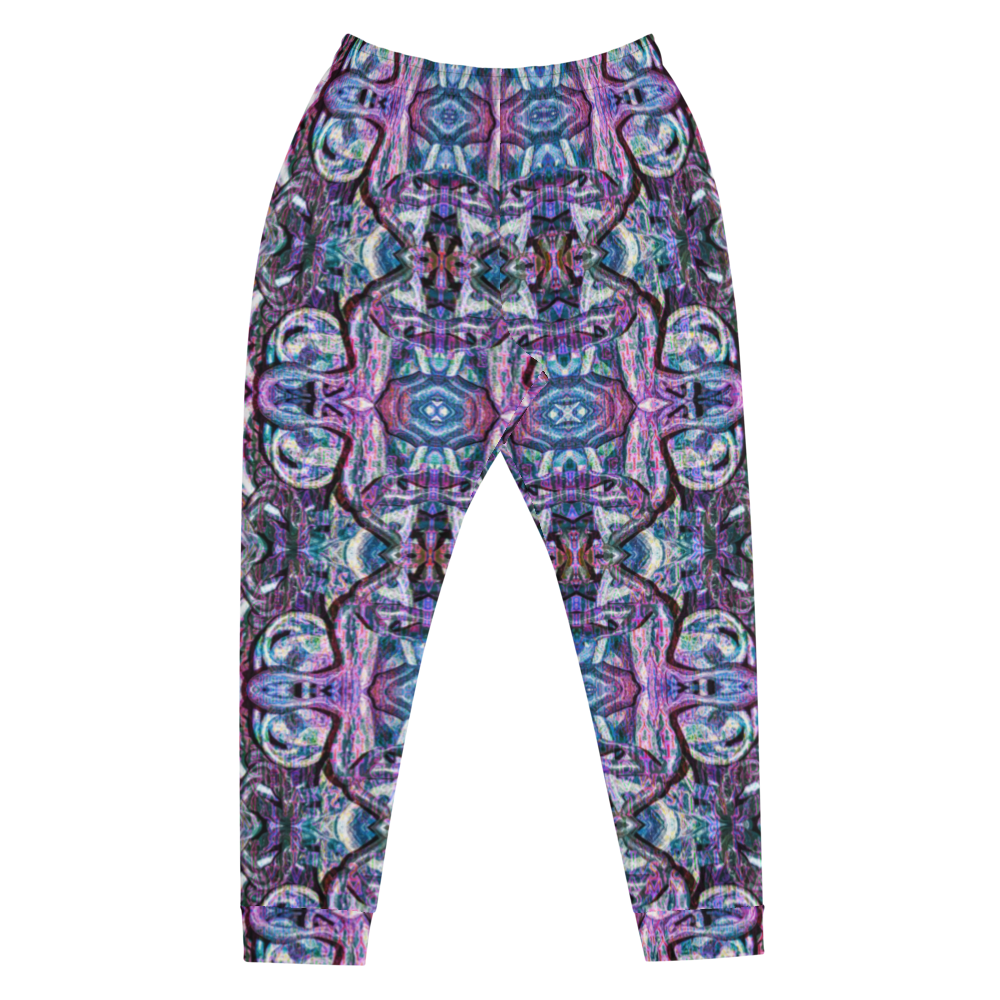 Hand Made, Print on Demand, Apparel & Accessories > Clothing > Activewear, Joggers, Sweatpants, River Jade Smithy, RJS, Travis Huffaker, RJSTH, 70% polyester, 27% cotton, 3% elastane, Slim fit, Cuffed legs, pockets, Elastic waistband, drawstring, Pure Candy Logo Collection Purple, GNHV8.2.1, Purple, jeweled, smith, art, front