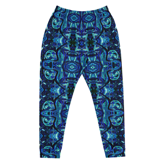 Hand Made, Print on Demand, Apparel & Accessories > Clothing > Activewear, Joggers, Sweatpants, River Jade Smithy, RJS, Travis Huffaker, RJSTH, 70% polyester, 27% cotton, 3% elastane, Slim fit, Cuffed legs, pockets, Elastic waistband, drawstring, Pure Candy Logo Collection, Blue, GNHV8.2.1, Intricate,  Smithed, Jewel, front
