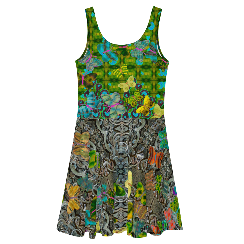 Fitted Skater Dress (Her/They)(Butterfly Glade, Shoal Solstice, GNHV8.10) RJSTH@Fabric#10 RJSTHw2021 RJS