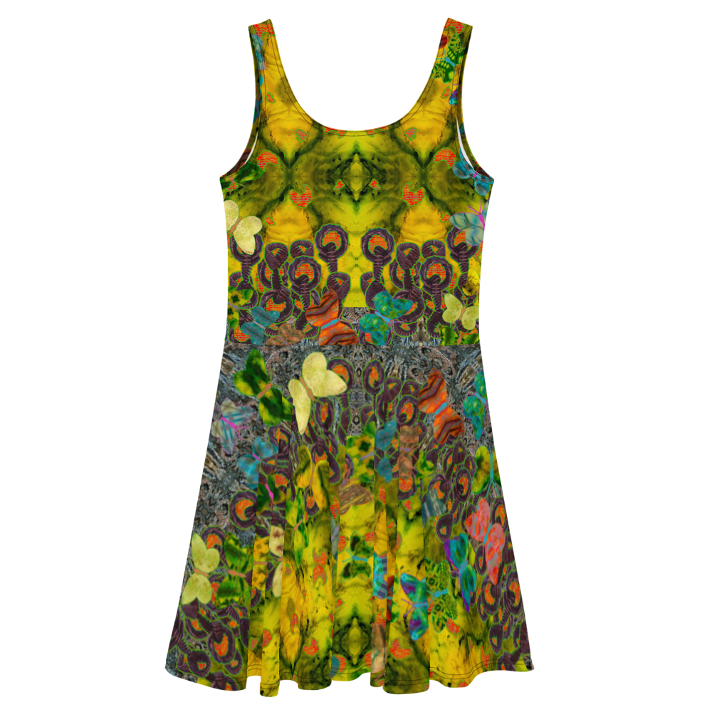 Fitted Skater Dress (Her/They)(Butterfly Glade, Shoal Solstice, GNHV8.1) RJSTH@Fabric#1 RJSTHw2021 RJS