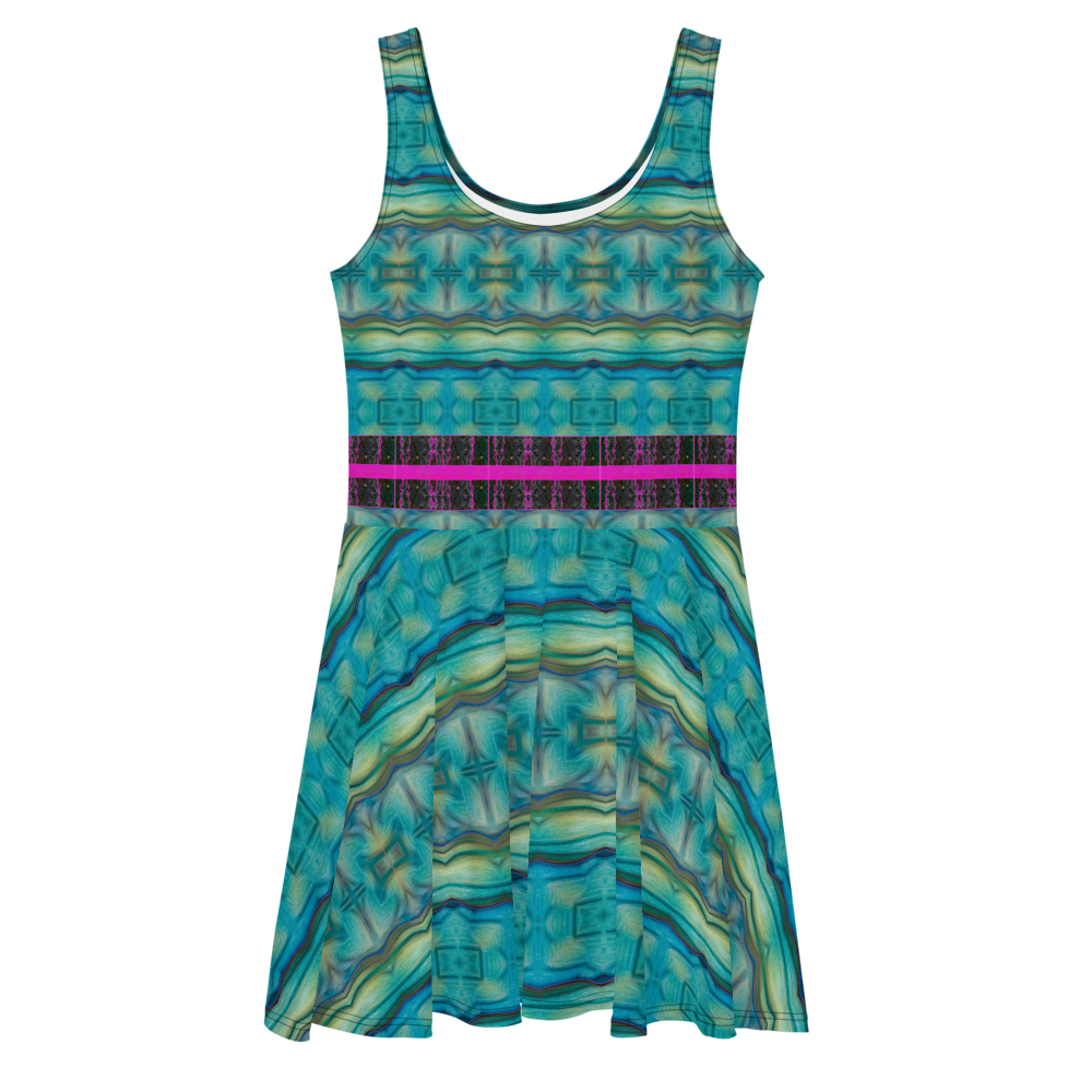 Fitted Skater Dress (Her/Muliebris)(Tree Link Stripe) RJSTH@Fabric#9 RJSTHS2021 RJS