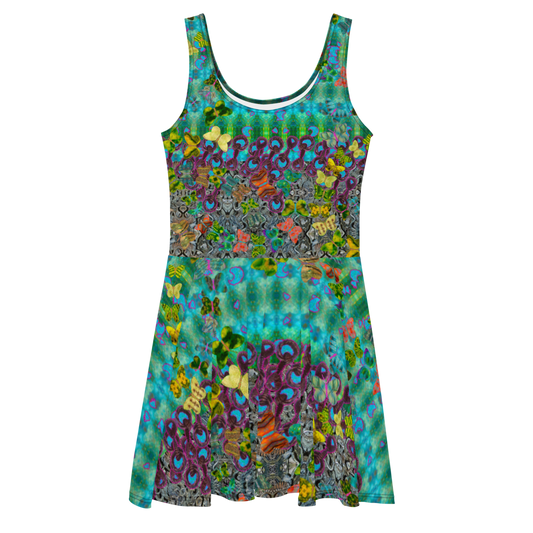Fitted Skater Dress (Her/They)(Butterfly Glade, Shoal Solstice, GNHV8.11) RJSTH@Fabric#11 RJSTHw2021 RJS