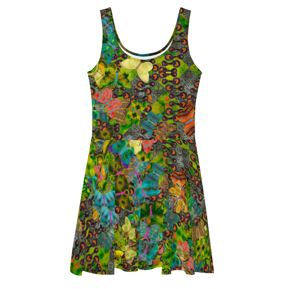 Fitted Skater Dress (Her/They)(Butterfly Glade, Shoal Solstice, GNHV8.3) RJSTH@Fabric#3 RJSTHw2021 RJS