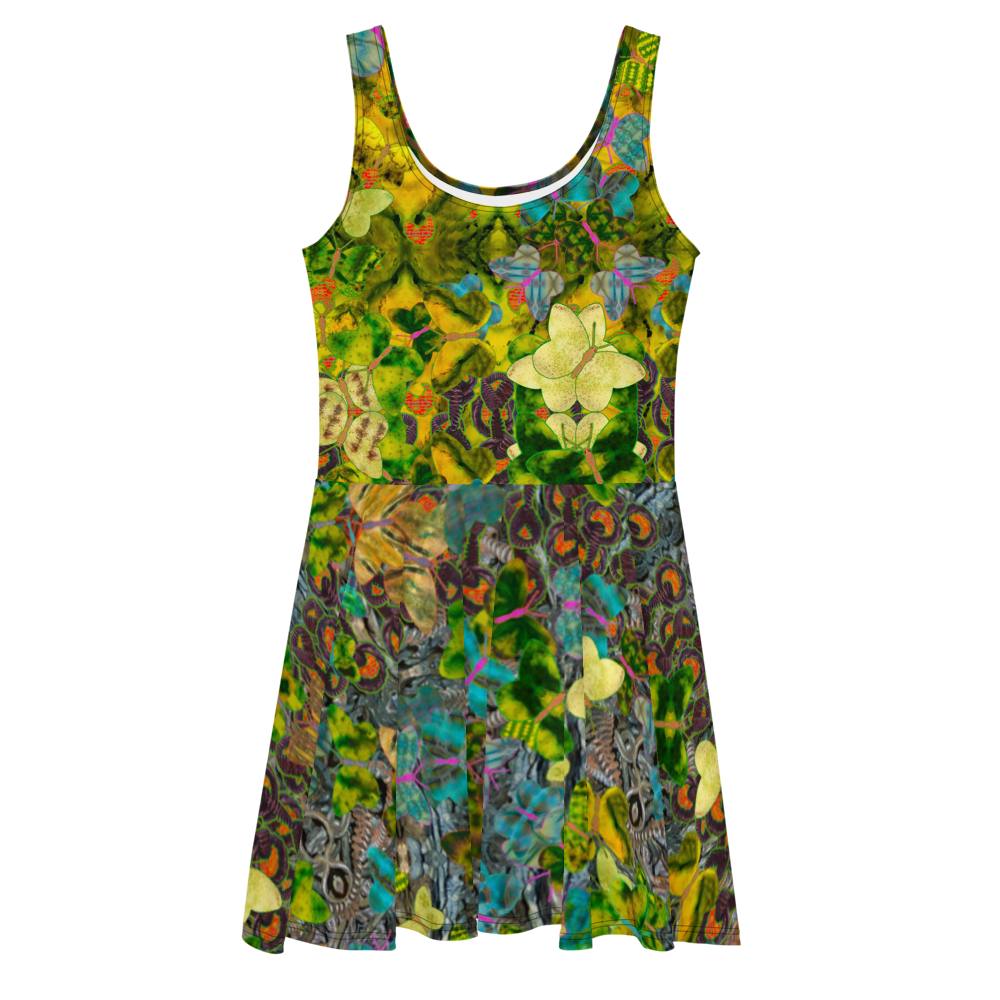 Fitted Skater Dress (Her/They)(Butterfly Glade, Shoal Solstice, GNHV8.1) RJSTH@Fabric#1 RJSTHw2021 RJS