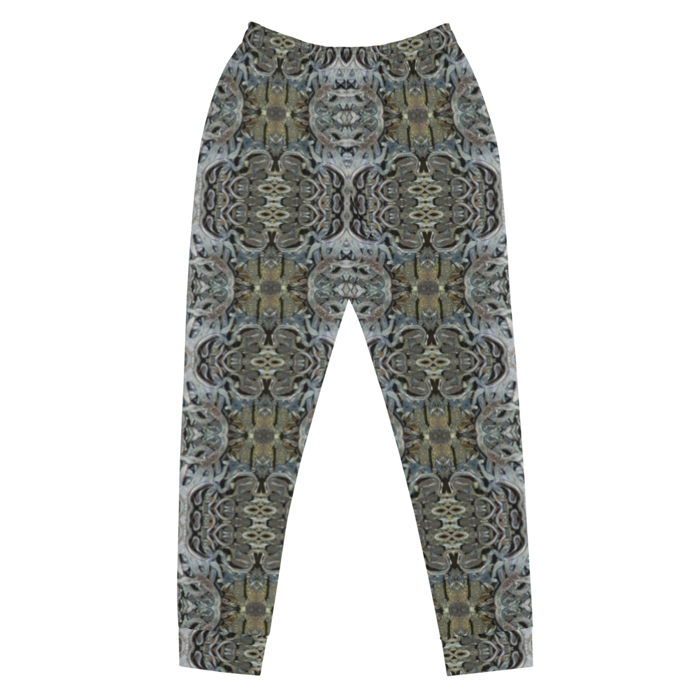 Hand Made, Print on Demand, Apparel & Accessories > Clothing > Activewear, Joggers, Sweatpants, River Jade Smithy, RJS, Travis Huffaker, RJSTH, 70% polyester, 27% cotton, 3% elastane, Slim fit, Cuffed leg, pockets, Elastic waistband, drawstring, Grail Night Hoard, GNHV8.6, smithed, jeweled, copper, patina, silver, gray, front