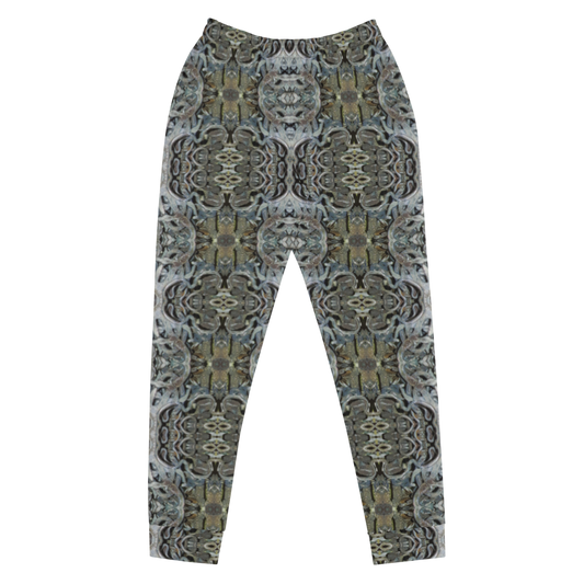 Hand Made, Print on Demand, Apparel & Accessories > Clothing > Activewear, Joggers, Sweatpants, River Jade Smithy, RJS, Travis Huffaker, RJSTH, 70% polyester, 27% cotton, 3% elastane, Slim fit, Cuffed leg, pockets, Elastic waistband, drawstring, Grail Night Hoard, GNHV8.6, smithed, jeweled, copper, patina, silver, gray, front