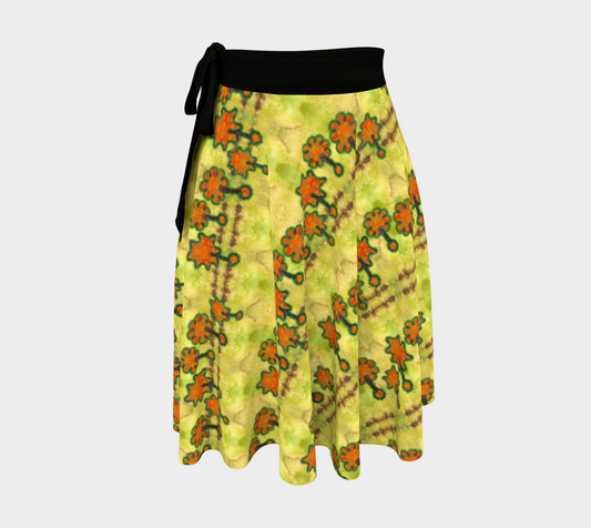 Wrap Skirt (Her/They)(Grail Night Flower Orange Logo) RJSTH@Fabric#2 RJSTHW2024 RJS